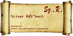 Sziver Róbert névjegykártya