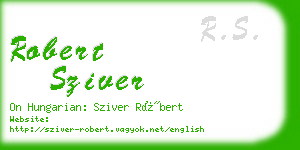 robert sziver business card